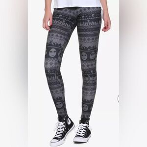 Hot Topic Disney’s Nightmare Before Christmas Black & Grey Leggings‎ Size Large